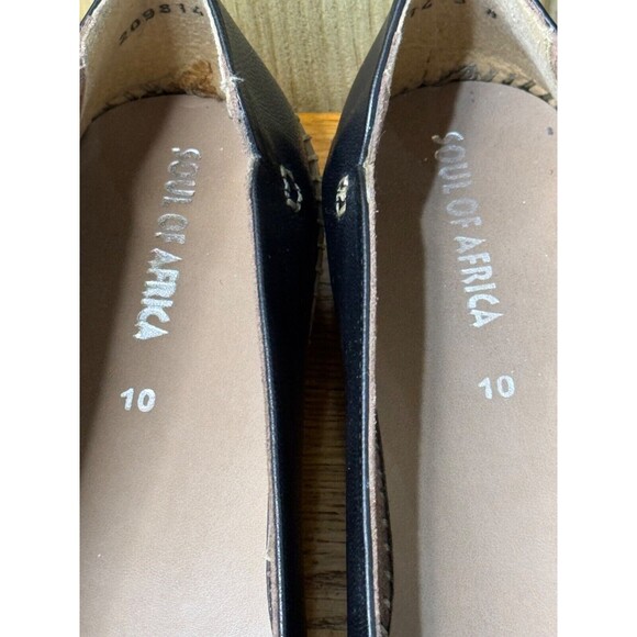 SOUL OF AFRICA Loafers Flats Black Leather Size Lucceil Dalia 10 M NEW - Picture 5 of 7